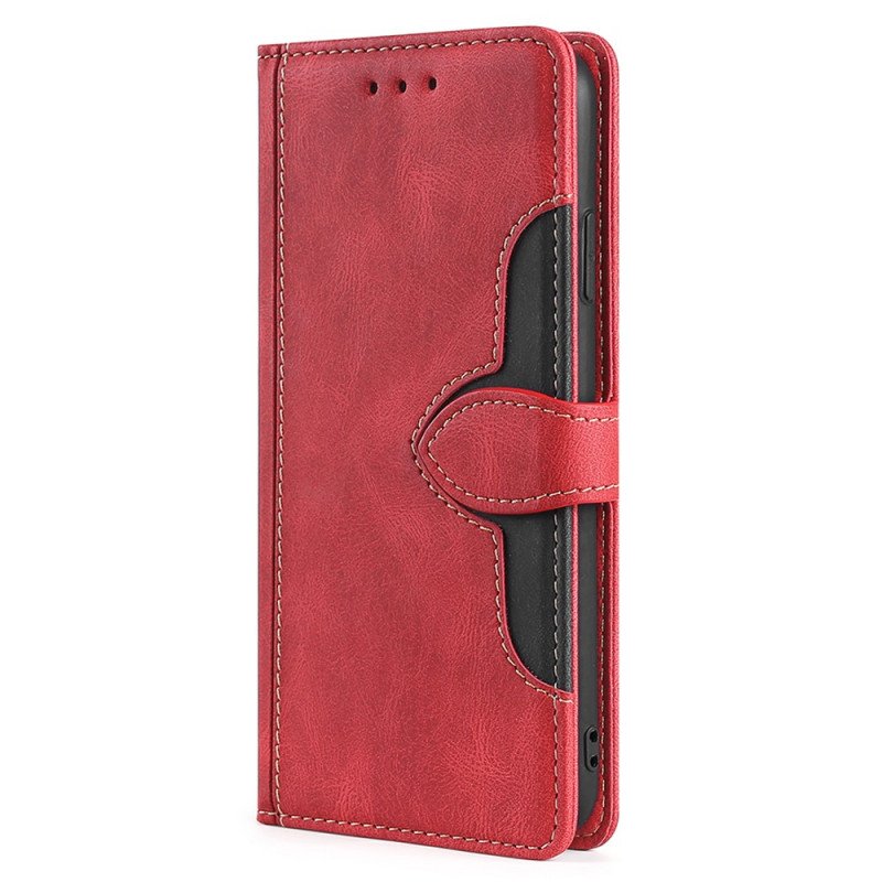 Etui Folio do Samsung Galaxy M32 Dwukolorowa Stylowa Sztuczna Skóra